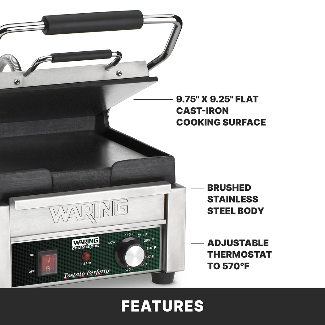 Flat Panini Grill, 9.75" x 9.25"